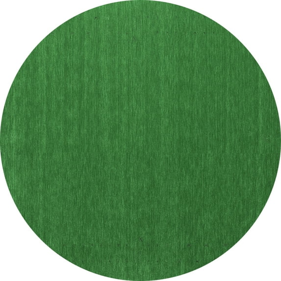 Ahgly Company Indoor Round Abstract Emerald Green Contemporary Area Rugs, 3' Round
