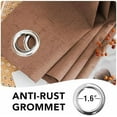 thumbnail image 4 of Linen Blackout Curtains 63 Inches Long 100% Blackout Thermal Insulated Textured Linen Look Curtain Draperies Anti-Rust Grommet, Energy Saving with White Liner, 2 Panels, Washed Spice, 4 of 6