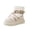 Beige, variant on Women’s Platform Ankle Snow Boots, Pearl Decor Thick Lace Up Buckle Strap Suede Short Booties, Warm Fuzzy Lined Non-Slip Chunky Sole Winter Fashion Boots