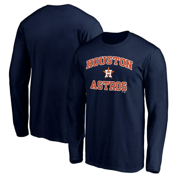 Men's Navy Houston Astros Heart and Soul Long Sleeve T-Shirt