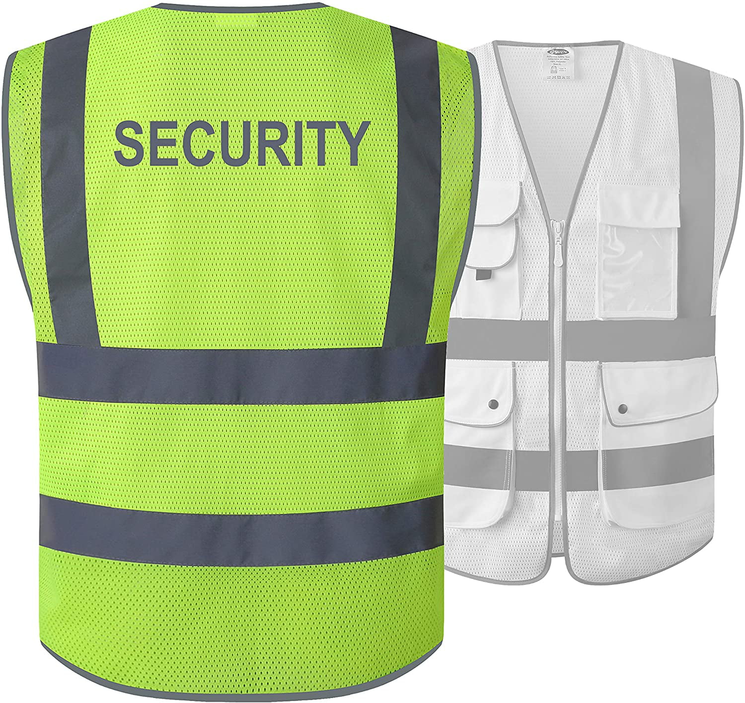 Visibility Security Reflective Strips Safety Vest Work Wear Uniforms Clothing LH 