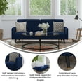 thumbnail image 6 of BizChair Premium Split Back Sofa Futon, Convertible Sleeper Couch for Small Spaces in Soft Navy Velvet Upholstery with Solid Wooden Legs, 6 of 12