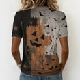 thumbnail image 5 of DORKASM Halloween Shirts for Women Short Sleeve Ghost Graphic Fashion Blouse V Neck Funny Print Spooky Vacation Pullover Pumpkin Fall Winter Comfy Shirt Gray 2XL, 5 of 5