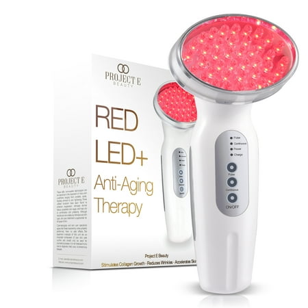 Project E Beauty RED LED+ Anti-Aging Therapy| 630nm Red Light LED Light Therapy Collagen Boost Skin Care Firming Lifting Skin Tightening Smooth Wrinkles Fine Line Removal Light Control Sensor Device