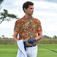 thumbnail image 3 of Fotbe Hippie Peace Love Camiseta Polo de Golf para Hombre con Estampado – Camisa Deportiva Transpirable con Cuello Abotonado-3X-Large, 3 of 6