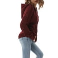 thumbnail image 4 of Qiylii Women’s Knitted Cardigan Solid Color Long Sleeve Hooded Long Sweater, 4 of 9