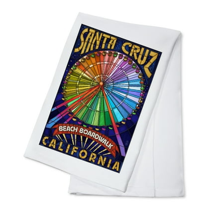 Santa Cruz, California, Beach Boardwalk Ferris Wheel (100% Cotton Tea Towel, Decorative Hand Towel, Kitchen and Home)