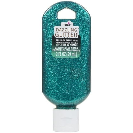 Duncan Crafts Tulip - Tulip Dazzling Glitter Brush-On Fabric Paint 2oz-Blue Zircon