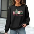 thumbnail image 2 of Womens Waffle Sweatshirts Christmas Loose Crewneck Long Sleeve Shirts Merry Christmas Printed Sweaters Casual Fashion Xmas Holiday Party Pullover Tops, 2 of 6
