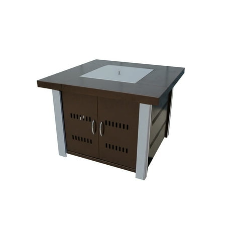 AZ Patio Heaters Propane Fire Pit Hammered Bronze and Stainless Steel Finish