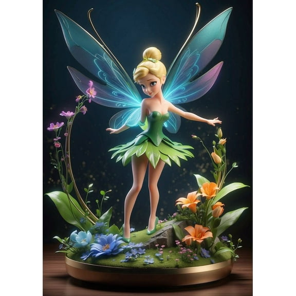 Tinker Bell Diamond Art Painting Kits for Adults Beginners DIY 5D Diamond Art Kits Round Full Drill Diamond Art Pictures Art for Home Wall Decor-12x16 inch
