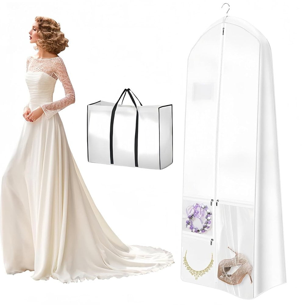Wedding Dress Dust Bag, Hanging Garment Bags, Non-woven Suit Tube Dress Storage Bag, Clothes Covers Protector Bags Dust-proof