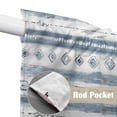 thumbnail image 2 of Blue White Stripe Kitchen Window Curtains, Swag Curtains Valance for Bedroom Living Room Bathroom, Vintage Abstract Geometric Brush Rod Pocket Window Treatment Curtain Block Drapes 2 Panels 36"x45", 2 of 9