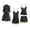 Black, variant on Giftesty Womens Homewear Pajamas Women's Satins Silk Nightwear Tank Tops Shorts Dress Robes Four-Piece Pajamas Sets