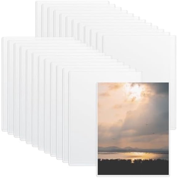 25 Pcs Rigid Document Protectors, 8.5" x 11" Clear Rigid Print Protectors Hard Plastic Sheet Protector Bulk, Clear Document Top loaders for Photos, Prints, Certificates, and Papers$$Office