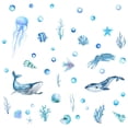 thumbnail image 2 of Pegatinas de pared 3D de Sea World, pegatinas de pared de océano lindas DIY de peces azules para decoración de baño de dormitorio de niños, 2 of 5