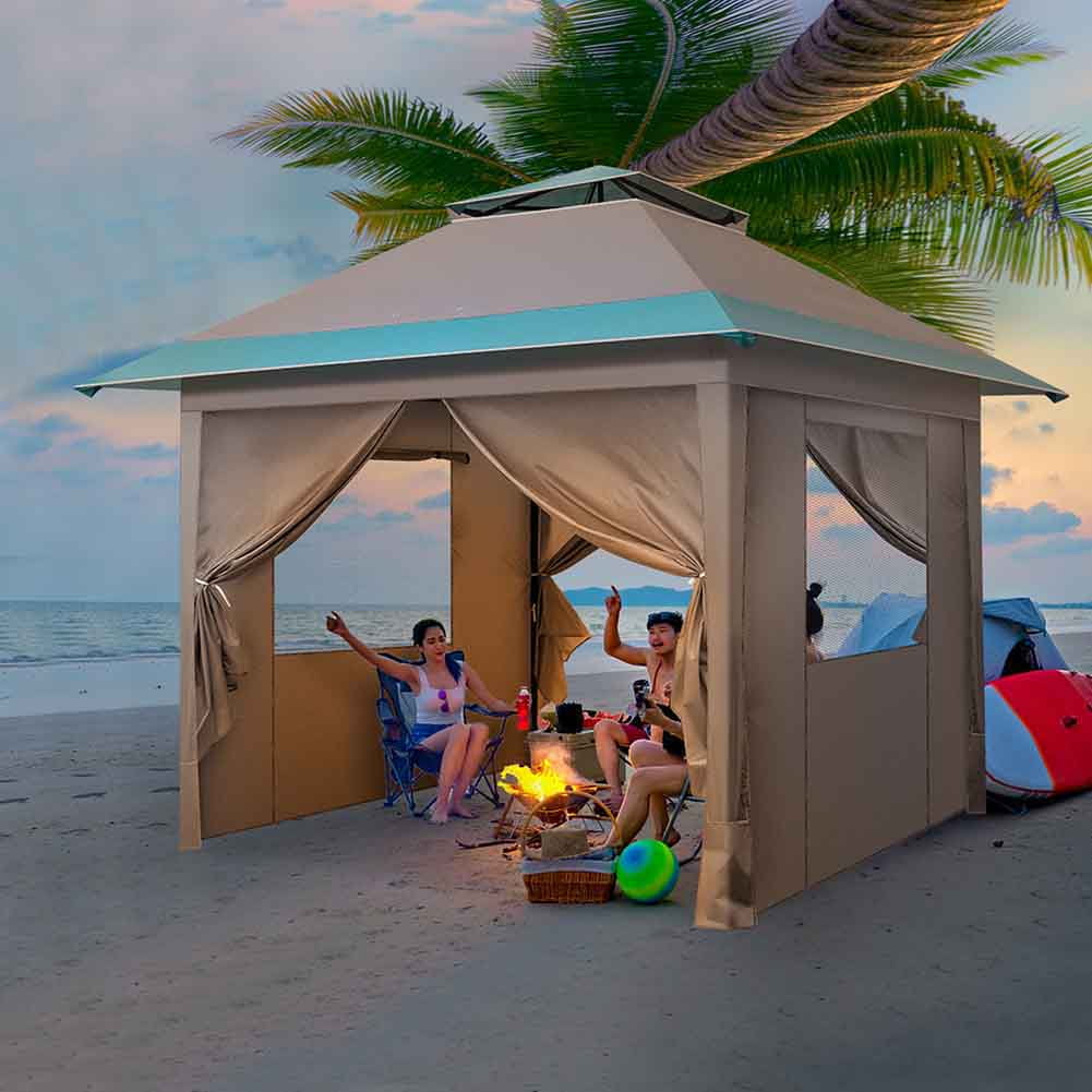 Aimee Lii 120"x120" Canopy Tent Heavy Duty Canopy, Outdoor Tent Canopy for Wedding Party Event Tent, Gray