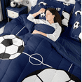 thumbnail image 5 of Manfei Football Sports 7pcs Bedding Comforter Set,Soccer Game Queen Bedding Sets,Boys Ball Gaming Queen Sheet Sets For Kids,Luxury Bedroom Decor Reversible, 5 of 8