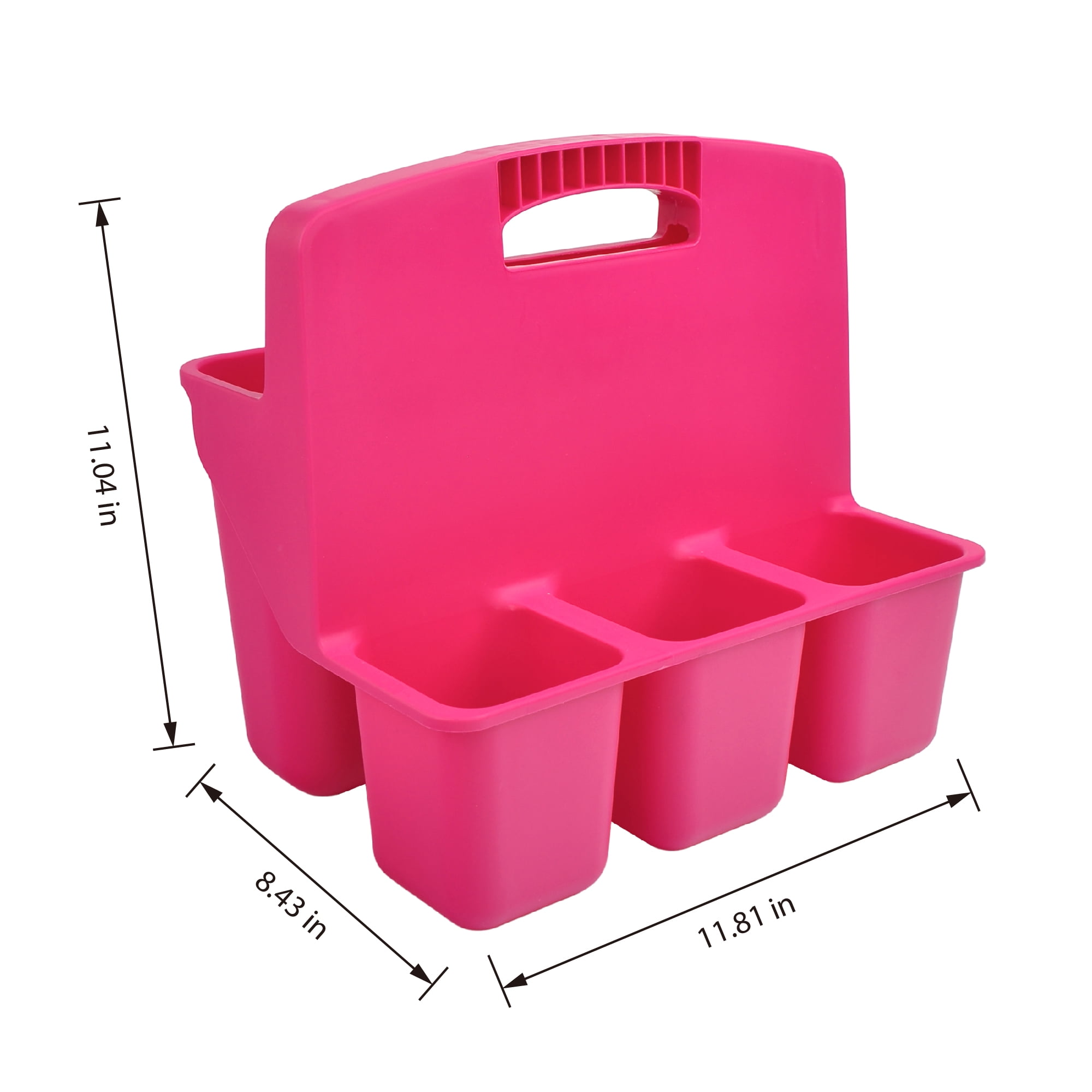 Pen+Gear 4-Compartment Plastic Supply Caddy Desk Organizer, Pink
