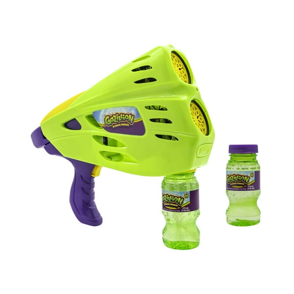 Gazillion Bubbles Double Bubble Blaster - 2-in-1 Bubble Wand & Machine, Includes 2 Bottles of Solution