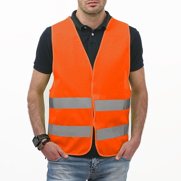 Tauxra Coats for Men,Waistcoat for Men,Men's Reflective Construction Safety Sleeveless Work Vest,Tanks for Men