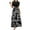 Grey, variant on vigerkar Summer Dresses for Women 2025 Floral Print Wrap Short Sleeve Maxi Dress Patchwork Ruffle Hem A Line Dress Black, XXL