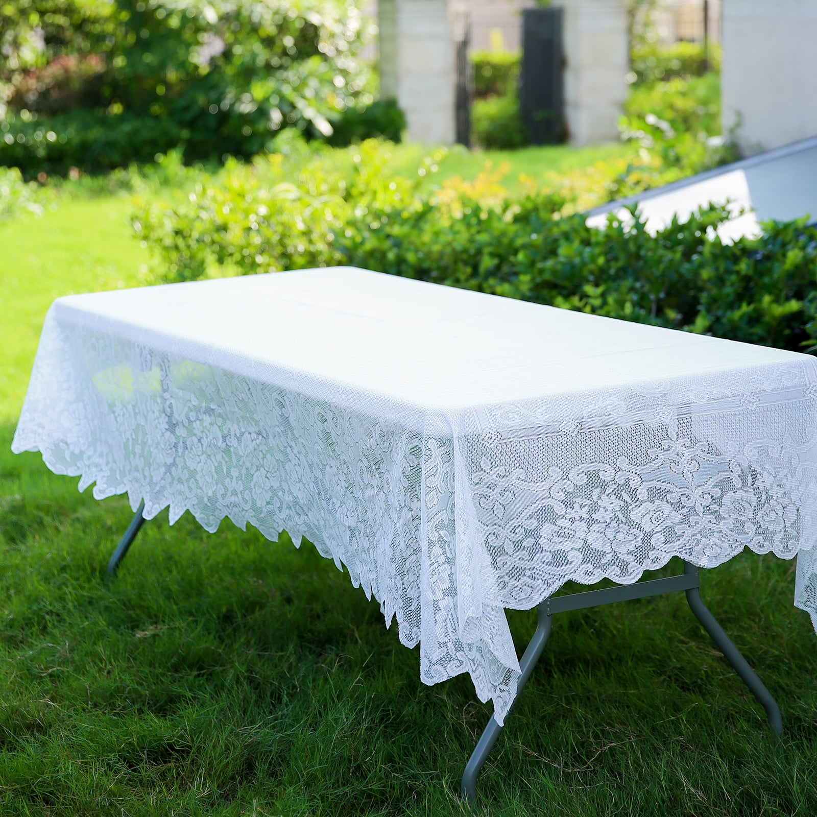 ALAZA Hummingbird Round Tablecloth Polyester Lace Table Covers Circle Table Cloth 60 Inch for Birthday Party Wedding Holiday Kitchen Dining Room Decoration 