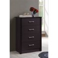 thumbnail image 2 of Hodedah Four Drawer Contemporary Wooden Chest in Chocolate Finish, 2 of 8