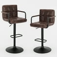 thumbnail image 4 of Furniliving Adjustable Swivel Bar Stools Counter Height Stool with Low-Back Kitchen Counter Stools Set of 2,Black Brown, 4 of 10