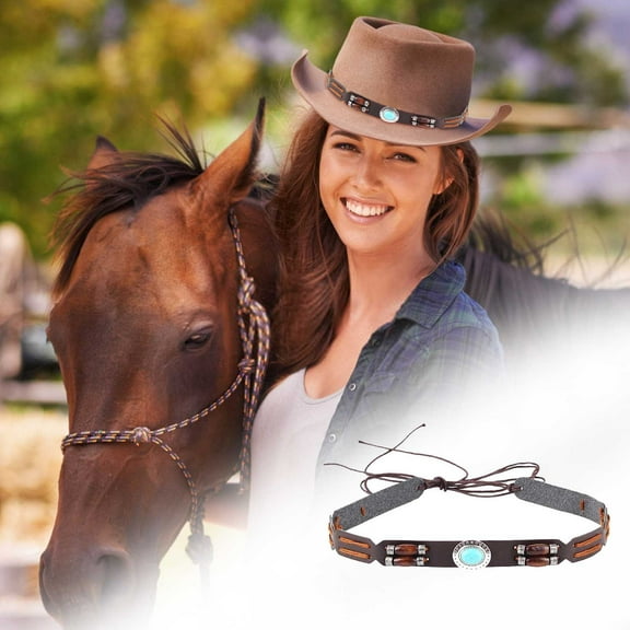 Bohemian Beaded Cowboy Hat Band Accessory Handmade Adjustable Western for Men Women