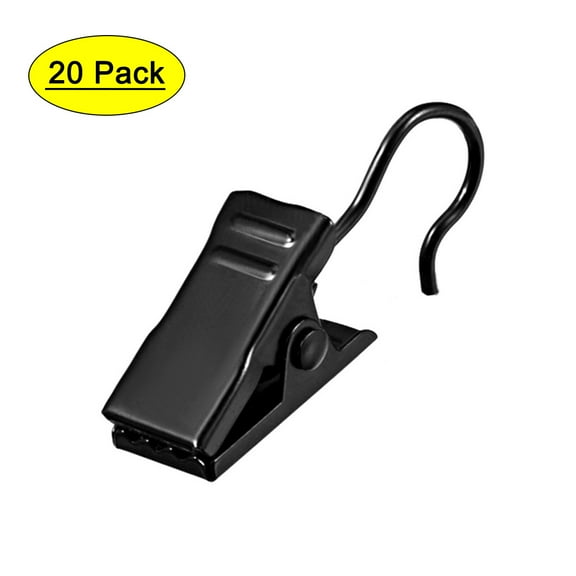 Uxcell 18mm Curtain Clips Metal Chrome Plated Black 20 Pack