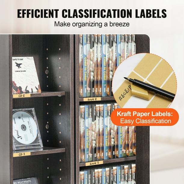 KFFKFF Media Storage Cabinet 4 Layers Adjustable DVD Shelves 576