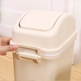 thumbnail image 3 of Series Bote de Basura para el hogar y la Cocina, con Borde de Acero Inoxidable,Beige, 3 of 5