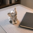 thumbnail image 4 of 1 Pair Elephant Decor Figurine Resin Elephants Statue Decor for Home Office Bookshelf Stand Shelf Living Room Bedroom Decorations Gifts for Women Mom, 4 of 7