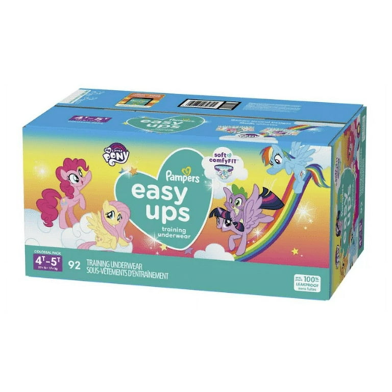 Pampers Easy Ups Training Underwear Girls, Size 6 4T-5T, 92 Count 