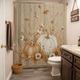 thumbnail image 3 of Pumpkins Fall Shower Curtain - Water Repellent Fabric Shower Curtains Washable, Vintage Floral Thanksgiving Brown Decorative Polyester Cloth Bathroom Curtains Modern Bath Decor 36"x72", 3 of 8