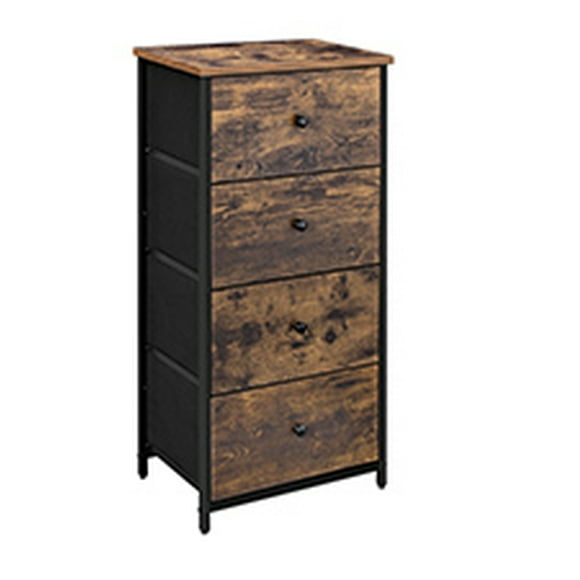 SONGMICS Dresser for Bedroom, Fabric Dresser with 4 Drawers, Metal Frame, Small Chest of Drawers