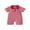Red, variant on Baby Boy 4th of July Romper 0-18M American Flag Embroidered Striped Short Sleeve Half Button-up Collared Bodysuit