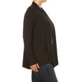 thumbnail image 3 of Women's Plus Size Lightweight Soft Long Sleeves Relaxed Fit Open Front Solid Cardigan, 3 of 4