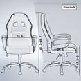 thumbnail image 6 of Dkelincs Gaming Chair Adjustable Game Chair PU Leather Computer Chair High Back Office Desk Chair with 360 Rolling Wheels & Lumbar Support for Teen, White, 6 of 7