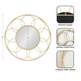 thumbnail image 2 of Kate and Laurel Cori Round Rattan Mirror, Brown 34x34, 2 of 9