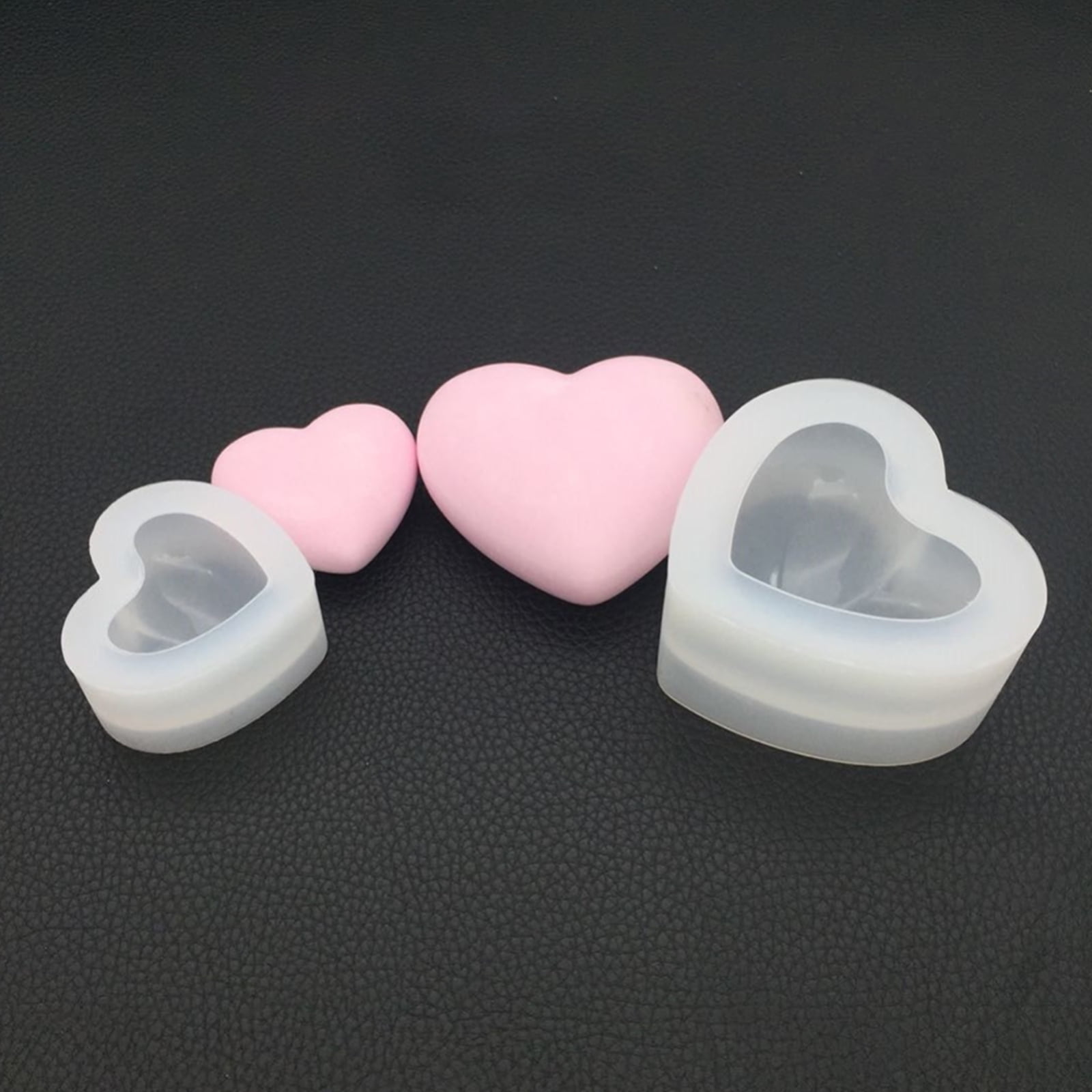 2x Clear Heart Silicone Mold Mould for Resin Jewelry Making Chocolate Baking 