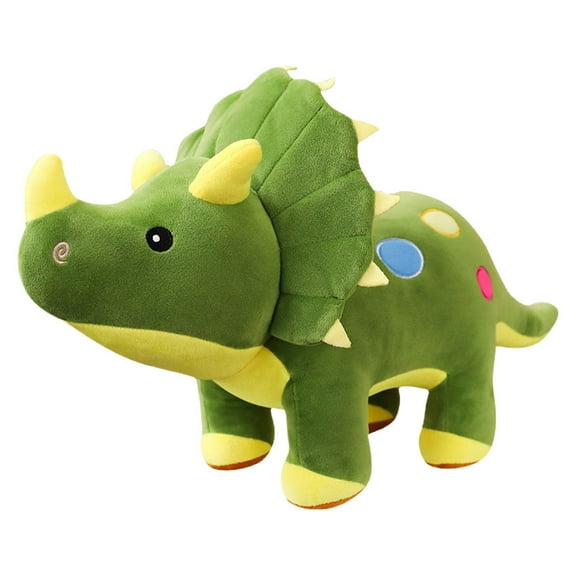 DINHEAROM Soft Dinosaur Toys Triceratops Plush Toy Green 1Pack 15.72In x 11.79In x 3.93In