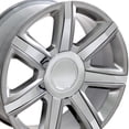 thumbnail image 2 of OE Wheels CA87 22 Inch Rims and Tires Fit Escalade Style 6x139.7 22x9 Gloss Hyper Silver with Chrome Insert - Hollander 4739 - Dueler H/L Alenza 285/45-22 (Set of 4), 2 of 5