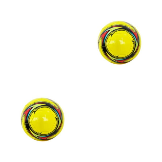 bedienty PU Leather Machine-stitched Football Ball Competition Soccer Balls Waterproof Pressure Proof Size 5 Training Sports Yellow 2Set