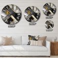 thumbnail image 4 of Designart "Marbre Agate Granit avec Accents Dorés III" Horloge Murale Géométrique Moderne Surdimensionnée, 4 of 6