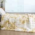 thumbnail image 4 of ROSEKIND ultra-soft 680GSM Faux Fur Ribbed Throw Blanket for Sofa & Bed, Cozy Gift for Adults & Friends, 90x108in, Tie-dye Yellow, 4 of 8