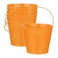 thumbnail image 1 of Paquete de 6 Cubos de Metal Pequeños con Asa, Cubos Galvanizados de 15x13cm, Cubos de Metal Pequeños con Asa [Naranja], 1 of 6