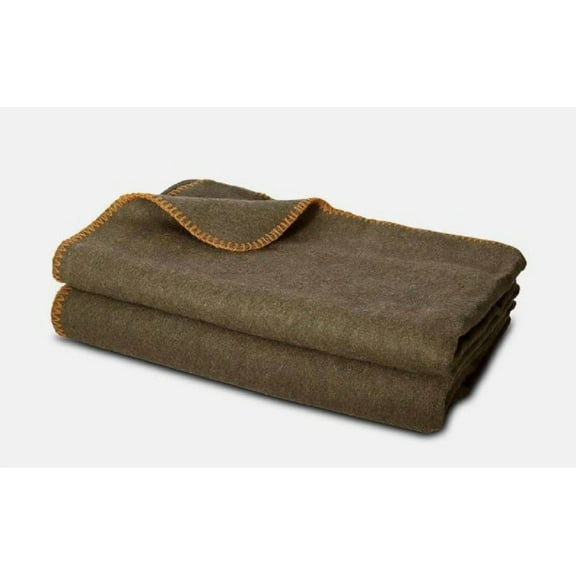 JMR 62x80 Military Wool Blanket for Emergency ,Camping & Everyday Use Olive Green Olive Green, 62X80