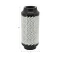 thumbnail image 5 of Boho Decorative Vase - Handcrafted Resin & Wood Flower Vase, Chevron Pattern - Modern Home & Office Decor - Stylish Accent for Living Room, Bedroom - 14" Black, 5 of 12